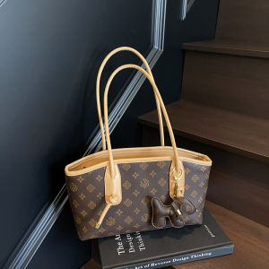 Clean Knock Large Capacity Shoulder Tote Bag for Women British Style Floral Print Casual Handbag with Zipper And Pockets