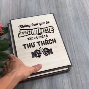 Tranh gỗ tạo động lực chữ không bao giờ là thất bại tất cả chỉ là thử thách