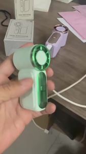 Portable Handheld Mini Fan Multiple Speed Adjust Type C Rechargeable Fan Digital Display Desktop Fan Outdoor Type-C Charging