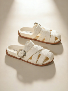 Josiny | Lace Hollow Weave Slip-on Sandals