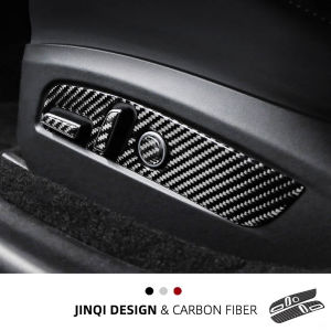 Carbon Fiber Seat Adjustment Button Stickers for Tesla Model 3/Y Interior Decoration Upgrade Accessories