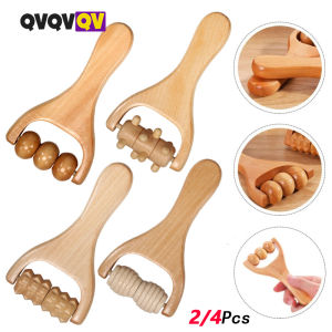 2/4Pcs Wooden Massage RollerInstantly Self Massage Waist Thigh Leg Hands Full Body Roller Tool Massager DIY Maderotherapy