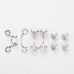 Adjustable Waist Buckle Extender No Sewing Pant Clips Waist Tightener Button for Jeans Skirts Sleeves Fit Button Pins Tool