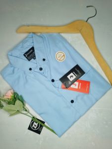 kemeja polos pria warna soft blue bluesky biru muda lengan panjang dan pendek bisa couple