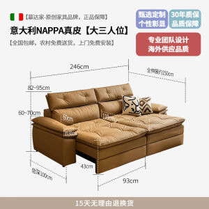 Italian Normcore Multi-Functional Smart Electric Sofa First Layer Cowhide Small Apartment Designer Leather Sofa Living Room