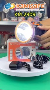ไฟฉายคาดหัว Kamisafe KM-2909Y ปรับแสงได้ 3 ระดับ กันน้ำ IP68 ชาร์จไฟได้ สำหรับกิจกรรมกลางแจ้ง