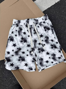 Quần Short Nam American Tie Dye Five Inch Ice Silk Quick Dry Quần Ống Đứng Ống Thẳng Cạp Vừa Mùa Hè Quần Áo Trẻ Trung