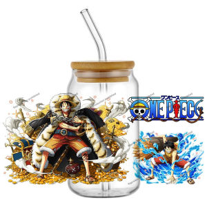 Bandai | Popular Classics Anime One Piece 16oz UV DTF 3D Transfer Sticker Decals Wraps Glass Can Cups Creative Craft DIY