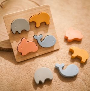 Silicone Animal Puzzle - Baby Big Block for Early Learning