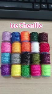 2 Spools Fly Tying Ice Chenille Material For Tying Nymphs Streamer Fly Marabou Jig Ice Jig Flies Sea Fishing Bass Pike Lures