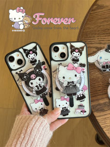 เคสโทรศัพท์มือถือแบบซิลิโคนนุ่มป้องกันการตกหล่นพร้อมขาตั้งแม่เหล็กสำหรับ iPhone 17 pro รุ่นใหม่ 15 สร้างสรรค์ 14 pro สำหรับผู้หญิง 13 ยอดนิยม 15 pro Max