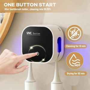 New Thiết bị tiệt trùng bàn chải đánh răng tia UV khô loại thiết bị tiệt trùng bàn chải đánh răng tia UV/Máy khử trùng tia UV/TREO TƯỜNG bàn chải đánh răng chạy điện tiệt trùng được trang bị với màn hình hiển thị LED thích hợp cho phòng tắm