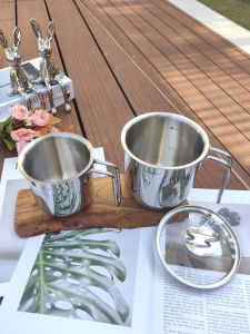 แก้วกาแฟสแตนเลสสามชั้น หนาขึ้น สำหรับอาหารเช้า นมร้อน ข้าวโอ๊ต ชา ขนาดเส้นผ่านศูนย์กลาง 10-12 ซม สแตนเลส 18/10 อุปกรณ์ทำครัว