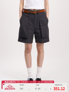 Retro Distressed Cotton Workwear Shorts OPICLOTH Loose Fit 3D Pocket Decorative Pleats mid Waist Casual Summer Shorts