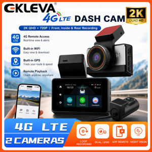 EKLEVA 4G SIM Network Dash Cam 2K UHD Night Vision Car Video Camera Recorder Tracker Support Real Time 24Hours Parking Surveillance