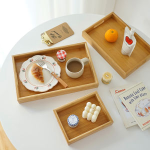 Yuanqi Corner Japanese Rectangular Wooden Tray Ins Style Desktop Tray Decorative Aromatherapy Tray and Dinner Plate