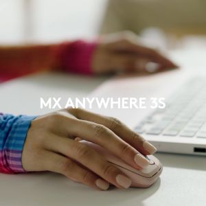 Logitech MX Anywhere 3S Mouse Wireless Silent Bluetooth Performance Compact Scrolling Cepat Penelusuran 8K DPI di Setiap Permukaan Tombol yang Dapat Diprogram Rechargeable USB C untuk PC Windows Linux Chrome Mac