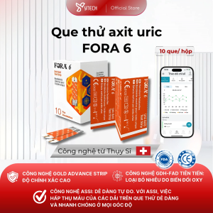 [YTECH] Que Thử Gout FORA 6 Connect - Kiểm Tra Axit Uric Tại Nhà Công Nghệ Thụy Sĩ (Hộp 10 Que)