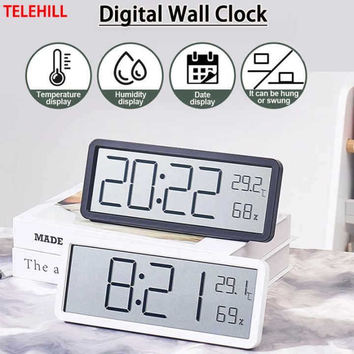 Multifunctional Digital Alarm Clock LCD Screen Time Date Temperature ...