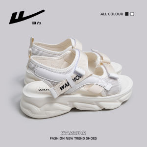 Warrior | รองเท้าแตะผู้หญิง Warri 2025 ฤดูร้อนใหม่พื้นหนา รองเท้าแตะชายหาดสำหรับเด็กนักเรียนน้ำหนักเบา สีม่วงอ้อย รองเท้าส้นแบนแบบลำลอง