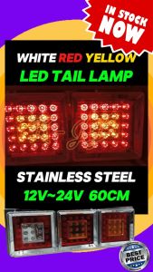 12V/24V LED 60cm Krom Lampu Belakang/Brek/Isyarat/Undur Universal Lori Treler Trak