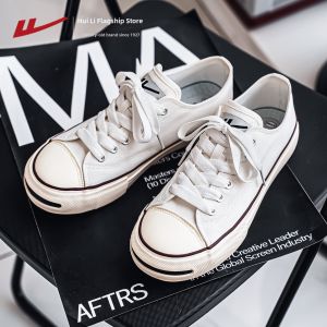 Warrior | White Canvas Low Top Sneakers Autumn Wear Thick Sole