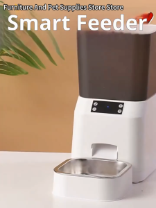 4.5L Automatic Dog Feeder with WiFi Timed Function Food Dispenser for Dogs Cats Voice Recording APP Control Stainless Steel Bowl