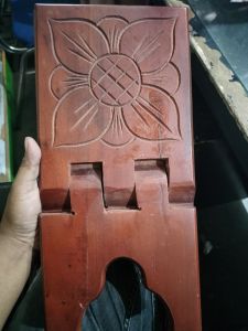 dampar lipat rekal meja al quran 100 % kayu motif bunga