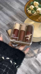 New Pinkyfocus Mist veil dusk matte lip glaze 3in1 set