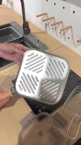 4L large capacity 📣Multifunctional stainless steel deep fryer portable multifunctional cooker with transparent lid and steam rack Alat penggoreng dalam 油炸鍋