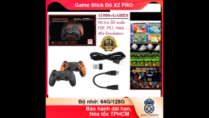Game Stick 3D X2 PRO chơi PSP PSx GameBoy ... HDMI điện tử 4 nút máy chơi game cầm tay không dây
