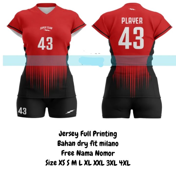 Setelan Kaos Jersey Voli Jersey Futsal Jersey Bola Cewek Perempuan