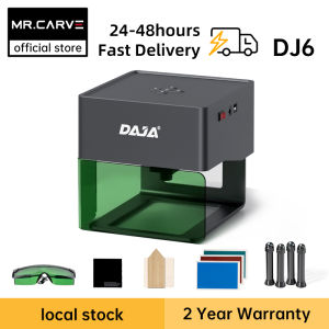 DAJA Laser Engraver DJ6 CNC Mini Portable Engraving Machine DIY Logo Mark Printer for Woodworking Wood Plastic with 4 Raised Lifting Column Beginner Friendly