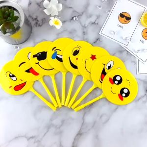 UMI 12 Design 2 in 1 Emoji Smiley Face Fan Pen Kids School Stationery Kawaii Pen Kipas Pen Style Party Door Free Gift Hadiah