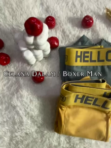 CB BX1387 Celana Dalam Boxer Pria Cd Cowok Lelaki Motif Daleman Underware Bahan