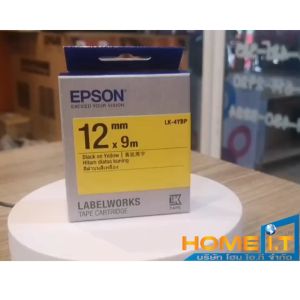 12 มม. เทปพิมพ์อักษร ดำพื้นเหลือง Epson LK-4YBP ชุด TapePump Black On Yellow