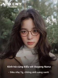 NOKEWY | Gọng Kính Oval Siêu Nhẹ Chống Ánh Sáng Xanh cho Phụ Nữ Độ Cận Cao