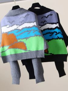 Spring Autumn Knitted Vest Womens Outerwear Trendy Design Sense Minimalist Luxury Cartoon Shawl Multifunctional Fashionable