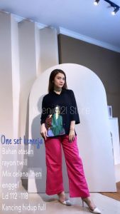 ONE SET KEMEJA BAHAN RAYON TWILL MIX LINEN ANGGEL