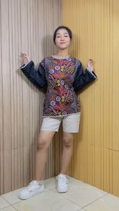 Putri Nasya - Atasan Batik Big Size Blouse Panjang Wanita MTH Kantor Formal Bahan Katun Baju Kerja Motif