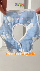 [SET 2] Yếm ăn dặm tròn organic xoay 360 cho bé Chất liệu bông Organic thân thiện với da Thấm hút tốt và nhanh khô