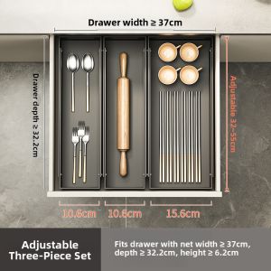 DOOPO | Expandable Stainless Steel Kitchen Drawer Organizer