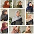 jilbab segi empat kerudung segi 4 bella square terbaru warna coklat pramuka. 