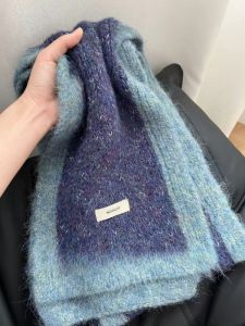 Winter Warm Knitted Woolen Scarf for Women White Korean Style Student Fashion Accessories Long Rectangle Neck Warmer