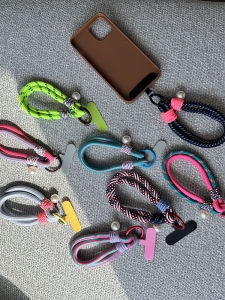 Handmade Short Dopaamine Lanyard Wrist Strap with Clip Anti-Loss Mobile Phone Accessories Digital Electronics Accessories