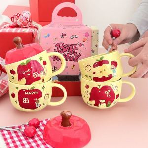 Creative Cute Cartoon Girl Water Cup Gift for Boyfriend Sister Childrens Companion Gift Customizable Digital Gift