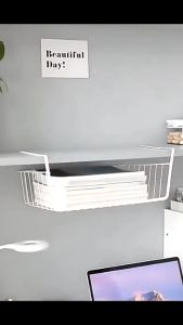 Khay Lưới Sắt Để Đồ Dưới Bàn Học - Kệ Khung Gài Siêu Gọn Gàng - Ngăn Kéo Size 28*22*13/34*22*10cm -ESTLA