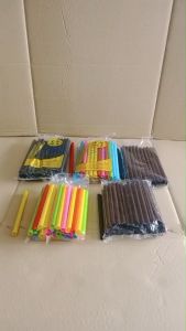 หลอดไข่มุก หลอดมุก สั้น-ยาว คละสี สีน้ำตาล สีดำ แพคละ 10 ห่อ สีสันสดใส สวยงาม คุณภาพดี