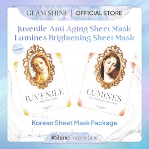 GLAM SHINE COSMETICS [Korean Sheet Mask Package] Juvenile Anti Aging + Lumines Brightening