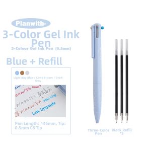 Multi-color Press Type Pen for Note-taking and Bullet Journaling